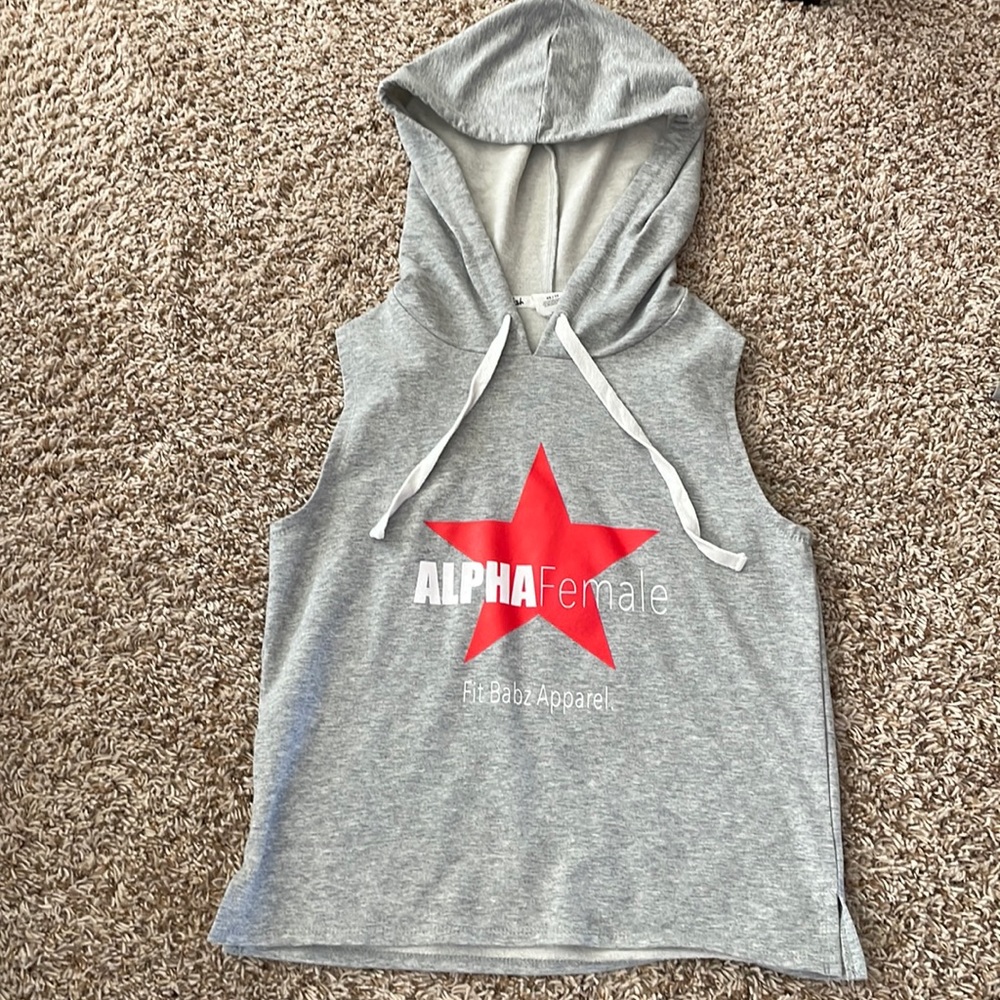 NWOT Fit Babz sleeveless hoodie